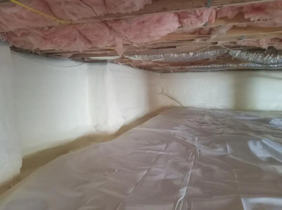 Crawl space encapsulation with closed-cell spray foam for Spray Foam Roofing in Farmville